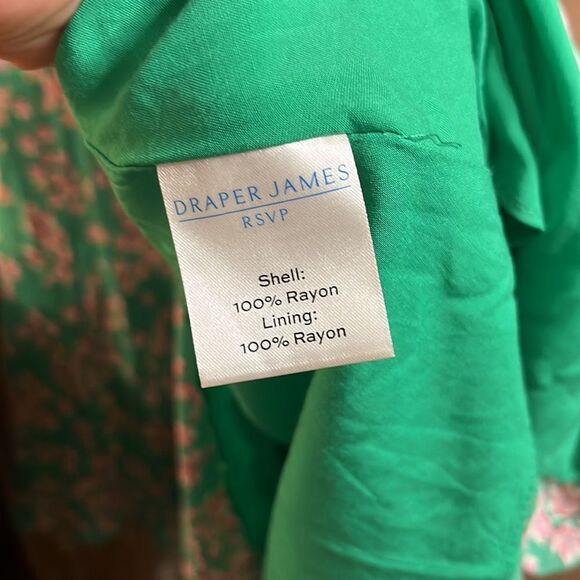 Draper James RSVP Mint Green Floral Wrap Lined Dress Size XL in EUC - Picture 6 of 6